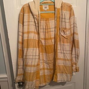 AE COZY CABIN OVERSIZED HOODIE FLANNEL